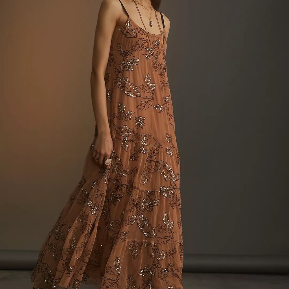 NWT Anthropologie Maeve as sequin tulle midi dresss in Medium
